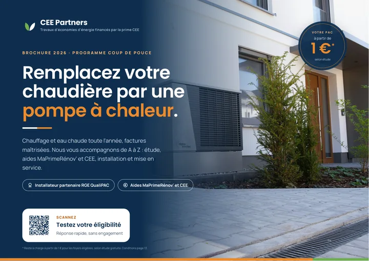 Couverture de la brochure pompe à chaleur CEE Partners