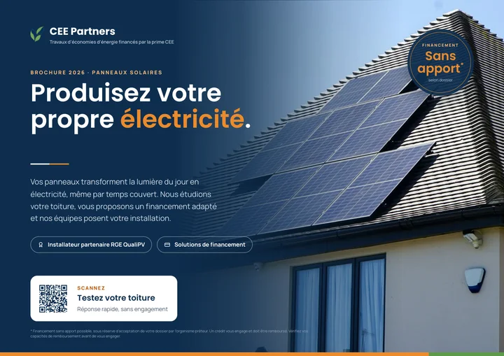 Couverture de la brochure panneaux solaires CEE Partners