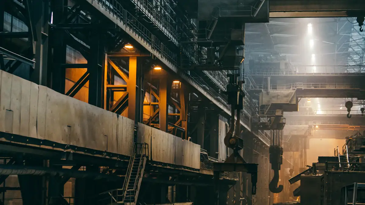Hall industriel chauffé, vu en photo